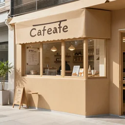 a cardboard cafe on mats