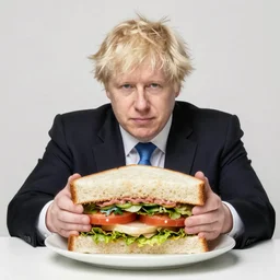 photo of a fusion between boris johnson and a sandwich