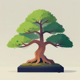 bonsai oak! tree but minimalistic concept art by frank stella gilleard james whalen tom, colorful, soft light, trending on artstation, minimalism