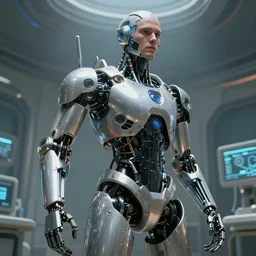 an intricate concept art of a man in the hospital as experimental mechanical robot, concept art, style by dylan cole and tyler edlin art, hyper realistic, sci - fi, environment design, low - angle shot, unreal engine, epic lighting,