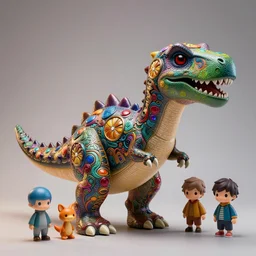 cute dinosaur : : by martine johanna and simon stalenhag and chie yoshii and casey weldon and wlop : : ornate, dynamic, rich colors, intricate, elegant, highly detailed, smooth, sharp focus, 8 k, octane render : : product photography, sofubi, toy, studio shot, colored gels