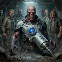 airbrushed medical device returns to hell dump underground by jack kirby, kelly freas, peter mohrbacher, donato giancola, geof darrow, alex ross, basil gogos, philippe druillet, fine art masterpiece baked at 3 0 0 f, matte painting, cold lighting, aged with sunlight, award winning horror, photorealistic render, cinematic