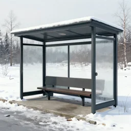 concept art of a sealed bus stop for the far north in style of marc simonetti