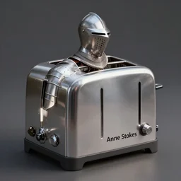 toaster in knight's armor, by anne stokes, 8 k uhd, unreal engine 5, highly detailed, professional portrait photography, candid photography