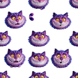 pattern of smiles of the cheshire cat. glitch art