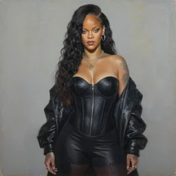 oil painting of rihanna in the style of roberto ferri