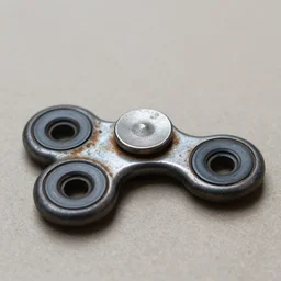 a fidget spinner made of rusty sharp metal