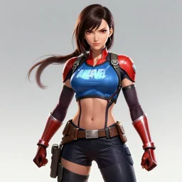 high quality concept art of tifa lockhart as a marvel superhero, trending on artstation