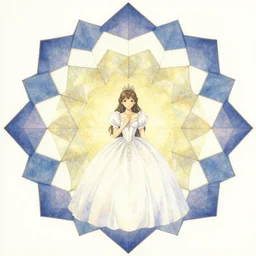 album cover art for princess in front of tessellations polygons by akihiko yoshida