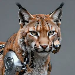 detailed portrait artwork of a biomechanical lynx by subjekt zero