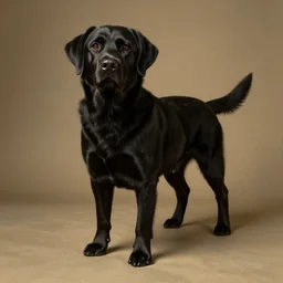 a formal portrait of a black lab in the style of Rubens