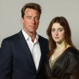 a beautiful painting of arnold schwarzenegger by John Everett Millais and Dante Gabriel Rossetti and John Collier and john william waterhouse, pre-raphaelite, detailed, trending on artstation, hd, masterpiece
