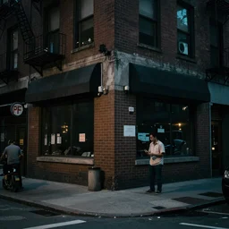 street corner city, noir scene, highly detailed, cinematic