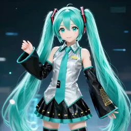 hatsune miku as a hologram