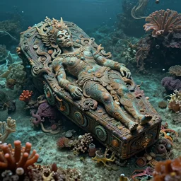 reincarnation of greed, reef sarcophagus detailed, intricate, aesthetic, artistic, 8 k resolution