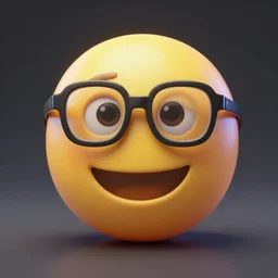 nerd nerd emoji, hyperrealism, volumetric lighting, shadow depth, hyperrealism, realism