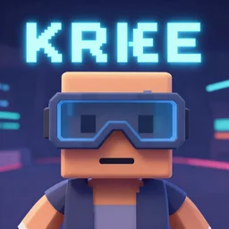 krunker character wearing goggles with the word pixel spelt out above in a cyberpunk aesthetic