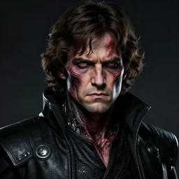 a portrait of anakin skywalker with darkside corruption, cyberpunk, grim - lighting, high - contrast, intricate, elegant, highly detailed, digital painting, artstation, concept art, smooth, sharp focus, illustration