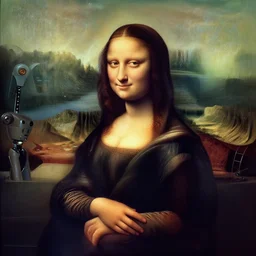mechanic mona lisa, horror humanoid robot, deviantart, artfol, artbox, cgsociety, gfxartist, zatista, blendernation, frank stella, beeple, giger, kopera, zawadzki, abstract, surrealism, hyperrealism, futurism 4 k, octane, drastic cinematic light, sharp focus, detailed eyes, realistic
