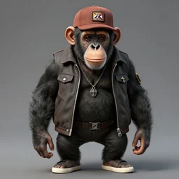 a chimp with gangster outfit
