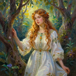a painting of a very beautiful ukrainian fairy by ross tran, highly detailed, fantasy, radiant lighting, intricate environment, nature