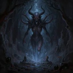 a demonic magical ethereal portal!!! to hell. dark matte painting by greg rutkowski