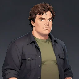 jack black as a character in a comicbook from the 5 0 s