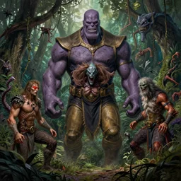 the platonic ideal of the jungle book of cletus kasady ultimate carnage thanos dementor doctor manhattan chtulu nazgul, detailed, intricate, hyperrealism, intense, scary, decay, dmt, art by brock hofer and artgerm and greg rutkowski and alphonse mucha