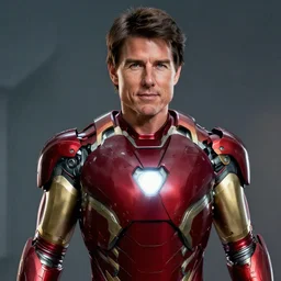 a still portrait tom cruise as iron man, cinematic