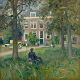 a day at the warande, helmond, the netherlands made by georges seurat, oil painting