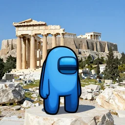 Acropolis with among us impostor (Athens, Greece)