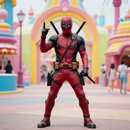deadpool in candyland, 8 k photography
