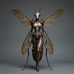 portrait of an elegant alien hornet woman queen, straight on portrait, by artgerm, tom bagshaw, gerald brom, 4 k, hd,