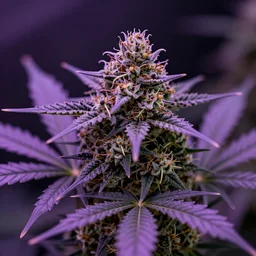 a very detailed image of cannabis, purple hue, 4 k