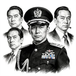 highly detailed ink portrait photo illustration of marine headquarter admiral bunta sugawara, unreal engine, octane render, b & w clean shaped illustration by kim jung gi, ric estrada, ron english and eiichiro oda