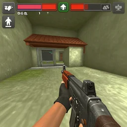 First person shooter, house level, n64 screenshot