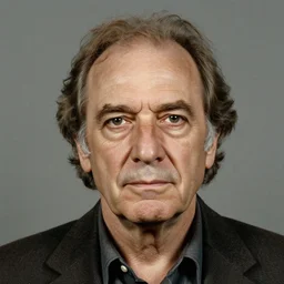 A mugshot portrait of a old man who looks like Jerma985 with a receding hairline and short mid-length wavy hair, wearing mid-1980s menswear in the late 2008, taken in the late 1980s, grainy, realistic, hyperrealistic, very realistic, highly detailed, very detailed, extremely detailed, detailed, trending on artstation, front facing, front view, headshot and bodyshot, detailed face, very detailed face