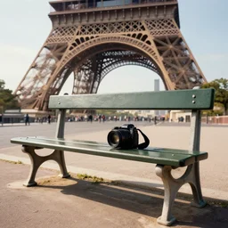 4 k hd, high detail photograph of a bench in paris, shot with sigma f / 4. 2, 2 5 0 mm sharp lens, wide shot, volumetric lighting, high level texture render, unreal engine