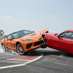 corvette crashing into a miata