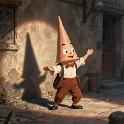 Conehead Milhouse street performer