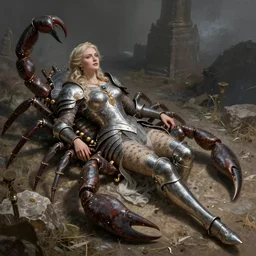 Alchemy Elegant laidy in scorpion armor. By Konstantin Razumov, highly detailded
