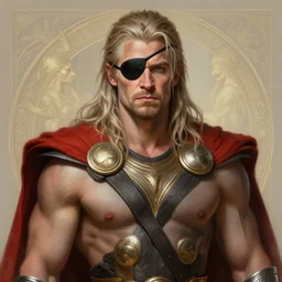 portrait of nick offerman as odin, d & d, muscular, eyepatch! fantasy, intricate, elegant, highly detailed, digital painting, artstation, concept art, smooth, sharp focus, illustration, art by artgerm and greg rutkowski and alphonse mucha