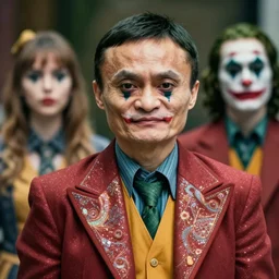 jack ma as a joker, realistic, high definition, 4 k, shimmering color, hyper detailed, art of greg rutkowski and magali villeneuve and artgerm