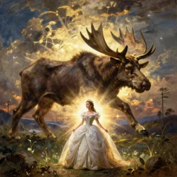 goya the colossus painting, hudson river school, princess in foreground, large scale