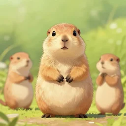 cute extra fluffy prairie dog :: by Martine Johanna and Simon Stålenhag and Chie Yoshii and Casey Weldon and Guillermo del toro :: ornate, dynamic, particulate, rich colors, intricate, elegant, highly detailed, centered, artstation, smooth, sharp focus, octane render, 3d