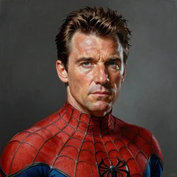 ultra realistic portrait painting of tom selleck as spiderman, art by frank frazetta, 4 k, ultra realistic, highly detailed, epic lighting