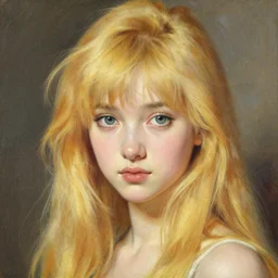 detailed portrait of beautiful blonde anime girl, painting by gaston bussiere, craig mullins, j. c. leyendecker
