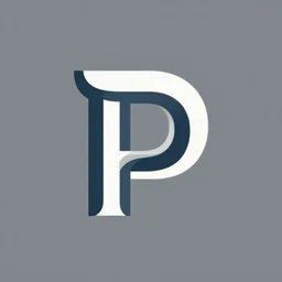 stylized logo of the letter p, vector art