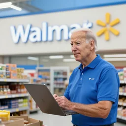joe biden working at walmart, cinema still
