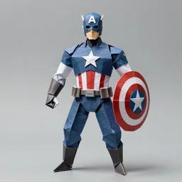origami captain america, origami, fantasy, intricate, elegant, highly detailed, digital painting, artstation, concept art, smooth, sharp focus, illustration, art by afshar petros and krenz cushart and artem demura and tony sandoval